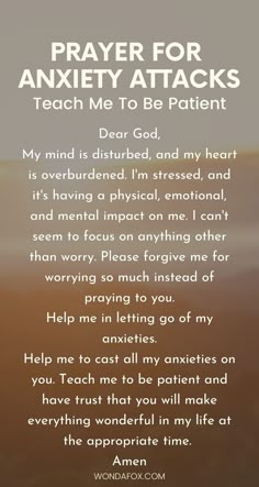 8 Prayers For Anxiety Attacks With Images - Wondafox Prayer For Worry, Prayers Of Encouragement, Prayer Scriptures, Inspirational Prayers, Faith Prayer