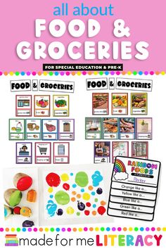 This image contains: A food and groceries bundle for special education and pre-k Differentiation In The Classroom, Cooking In The Classroom, Food Groceries, Self Contained Classroom, Reading Unit, Learning Tips, Pre K Activities, Special Education Students, Community Helpers