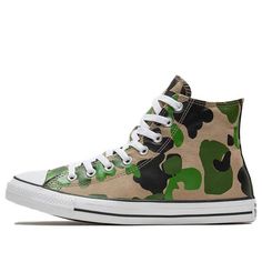 Converse Chuck Taylor All Star High 'Archival Camo' Black/Candied Ginger/White/Black 166714C Black Canvas Shoes, Black Candy, Men's Converse, Candied Ginger, Sneakers Converse, Black Gums, University Blue, Converse Chuck Taylor All Star, Black Canvas