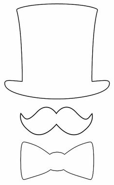 a top hat and bow tie with a mustache