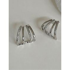 Category:Earring; Season:Spring,Winter,Fall,Summer; Gender:Women's; Quantity:2pcs; Style:Daily,Modern,Fashion,Outdoor,Contemporary; Jewelry Type:Earrings; Occasion:Park,Weekend,Outdoor,Daily,Holiday,Street,Dailywear; Material:Alloy; Color:Silver,Gold; Age Group:Adults; Pattern:Geometry; Front page:FF; Listing Date:07/07/2023; Production mode:External procurement Trendy Metal Crystal Earrings, Trendy Drop Crystal Earrings, Chic Silver Earrings For Spring, Trendy Crystal Earrings, Trendy Jewelry Earrings, Cheap Earrings, Daily Holidays, Silver Age, Online Earrings