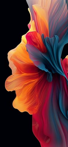 the back side of an iphone 6s with its colorful flower on it's display