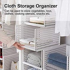 Closet Interior, Organiser Son Dressing, Dorm Room Storage, Stackable Storage Boxes, Cool Dorm Rooms, Clothes Storage Boxes, Storage Products, Box Bedroom, Decor Studio