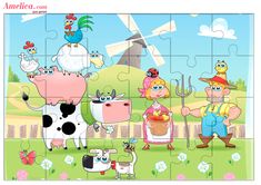 the farm animals jigsaw puzzle is shown