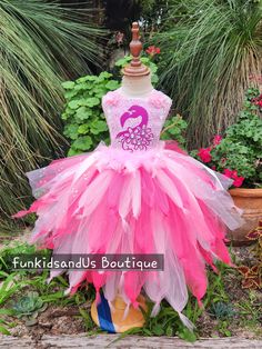 Welcome to Baby/Infants Clothing  by Funkids&Us Boutique Flamingo  Bird Costume    tutu  dress is super cute and adorable it is perfect for  birthdays, photographs, Halloween party  or everyday dress up.dress up!  This tutu dress is made premium tulle of of pink and hotpink , triple layered tulle strand skirt with pink  feather on the bodices and flamingo face design.  Include Underneath top lining.  All items are made in smoke free home, and are handcrafted by me personally. Flamingo Costumes For Kids, Infant Flamingo Costume, Flamingo Baby Costume, Flamingo Dress Kids Birthday, Playful Pink Tutu Dress For Playtime, Flamingo Costume, Flamingo Dress, Baby Costumes Girl, Bird Dress