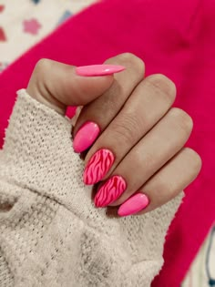 Pink Crazy Nails, Pink Tiger Nails, Nagel Pink, Dance Nails, Pink Tip Nails, Tiger Nails, Summer Nails Almond, Ideas Uñas, Pink Tiger