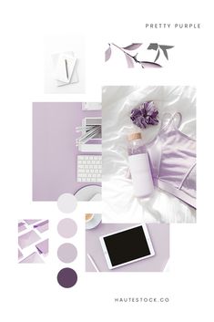 an image of a woman's clothing and accessories with the words pretty purple on it