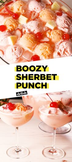 the boozy sherbet punch is ready to be served