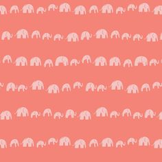 an elephant pattern in pink and white on a coral background for wallpaper or fabric