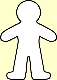 the outline of a person standing in front of a yellow background