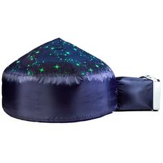 an inflatable bean bag with stars on the top and blue fabric around it