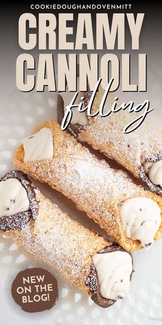 the cover of creamy cannoli filling cookbook