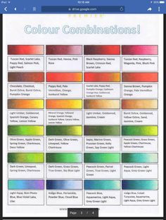 an image of the color combinations for different colors on a computer screen, with text overlay