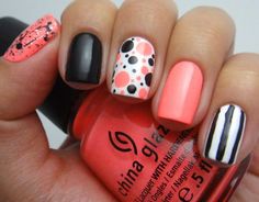 Related Posts21 Cool Nail Art Ideas THE BEST NAILS FOR THIS SEASON21 Unique NailsFancy Nail Art Designs With Ties26 Glamorous Nail Art Designs23 Amazing Nails 1 | See more about nail art designs, nail art dots and black white nails. Uñas Color Coral, Dot Designs, Super Cute Nails, Creative Nail Designs, Diy Nail Designs, Cute Nail Art, Simple Nail Designs