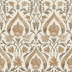 an art nouveau wallpaper with gold and brown flowers