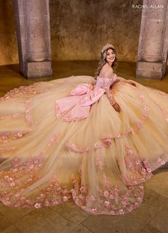 Dama Dresses Quinceanera, 1500 Dresses, Quinceanera Tiaras, Charro Quinceanera Dresses, Dama Dresses, Military Ball Dresses, Champagne Dress, Rachel Allan, Princess Gown