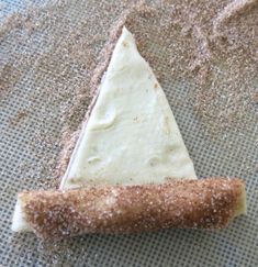 a piece of food sitting on top of a table