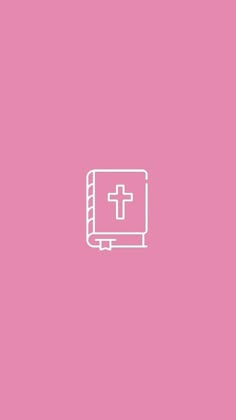 a pink background with a white cross on the front and back of a computer monitor