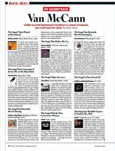 an article in the rock and roll magazine about van mcc's album, called