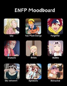 Enfp Characters Anime, Enfp Moodboard, Enfp Anime Characters, Entp Anime Characters, Enfp Jobs, Enfp Character, Enfp Core, Anime Mbti