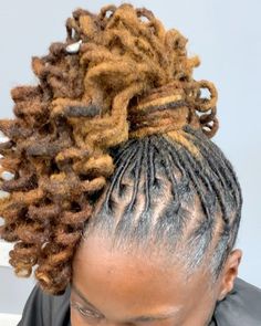 Side Ponytail Loc Styles, Dreadlock Ponytail Hairstyles Women, Ponytail Dreads, Braided Loc Updo, Dreadlocks Hairstyle, Natural Hair Maintenance, Dreads Styles For Women, Loc Updo, Natural Hair Salon