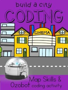 a poster with the words build a city codeing and an image of a building