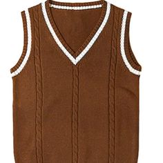 100% Cotton Pullover School Uniform Sweater Vest Stretchy Ribbed Neckline, Cuffs And Hem, Not Easy To Deform V Neck, Sleeveless, Classic Cable Knits Soft And Cozy For A Spring And Fall Wearing Just Ask For Available Sizes: Xs, S, M, L, Xl, 2xl Item # Mm025 Fitted Brown Cotton Sweater Vest, Brown Fitted Cotton Sweater Vest, Brown Knitted Cotton Sweater Vest, Knitted Cotton Brown Sweater Vest, Brown Knitted Sleeveless Vest, Knitted Brown Cotton Sweater Vest, Knitted Cotton Sweater Vest In Brown, Brown Knitted Sleeveless Top, Brown Knit Sleeveless Vest