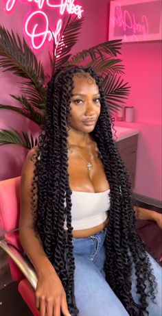 Long Big Twists For Black Women, Cute Big Braids Hairstyles, 613 Passion Twists Black Women, Large Havana Twists Long, Jumbo Passion Twists With Curls, Jumbo Boho Twists Black Women, Big Island Twist, Distressed Twists, Long Boho Twists