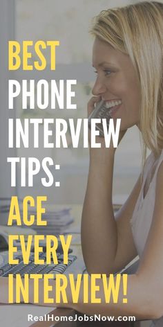 a woman talking on her cell phone with the words best phone interview tips ace every interview