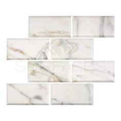 Calacatta Gold Italian Premium Marble 3X6 Deep - Beveled Polished - Honed - SurfacesGalorePolished Tile Options, Versailles Pattern, Absolute Black Granite, Countertops Bathroom, Calacatta Gold Marble, Bathroom Floors, Travertine Marble, French Pattern, Shower Walls