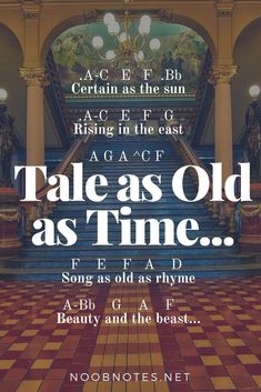 a poster with the words tales as old as time and an image of a staircase