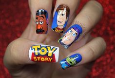 Finger Painted: The One With The Toy Story Nails! Toy Story Nail Art, Toy Story Nails, Nails After Acrylics, Anime Nails, Nail Art Disney, Disney Nails, Nails Desing, Cute Nail Art