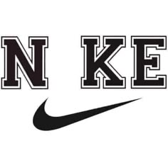 the nike logo in black and white with the word'n ke written across it