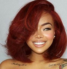 Dark Red Short Hair Black Women, Short Curly Red Hair Black Women, Auburn Bob Black Women, Short Red Hair Black Women, Copper Bobs, Red Layered Bob, Red Hair Bob Haircut, Dark Red Bob, Red Hair Black Women