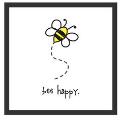 a card with a bee flying through the air