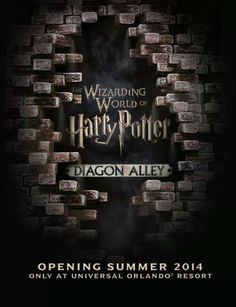 the poster for harry potter's opening summer 2014 at universal studios, hollywood resort