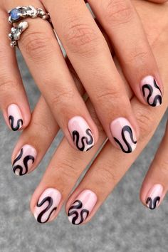 Line Nail Designs, Caviar Nails, Mens Nails, Manicure Gel, Lines On Nails, Short Nails Art, Black Nail, Nail Jewelry