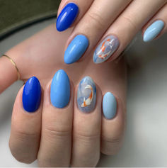 Under Water Nails, Ocean Nail Designs, Nail Art Beach, Water Themed Nails, Ocean Manicure, Underwater Nails, Ocean Inspired Nails, Fish Nails Designs