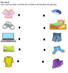 a worksheet with pictures of clothes and shoes