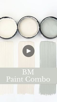 paint colors with the words bm paint combo in white and gray on top of each other