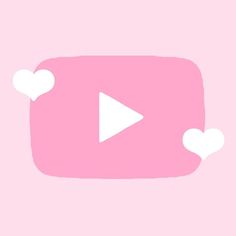 a pink square with hearts on it and a play button in the middle that says, i love you