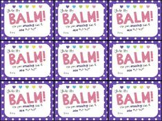 purple and white polka doted labels with the words,'give it to someone who is