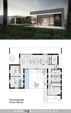 adobe southwestern style house plan 3 beds 3 baths 2583 sq ft plan ...... Modern House Floor Plans, Modern Minimalist House, Modern Villa Design, Architectural House Plans, Modern Villa, Beautiful House Plans, Contemporary House Plans, Luxury House Plans