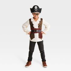 a young boy dressed up as a pirate