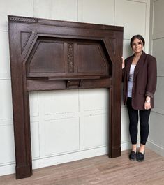 Reclaimed Antique Living Room Oak Fire Surround Antique Wood Fireplace Surround, Victorian Wooden Fireplace Surround, Victorian Gas Fireplace Insert, Wooden Mantle Fireplace Antique, Vintage Brass Fireplace Screen