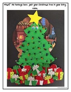 a christmas tree made out of construction paper