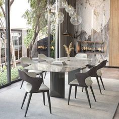 #homedecor, #interiordesign, #homedesign, #decor inspiration White Marble Top Dining Table, Contemporary Dining Room Tables, Dining Table Outdoor, Stone Top Dining Table, Home Sense, Stainless Steel Dining Table, Marble Top Dining Table, Steel Dining Table, Metal Table Top