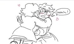 a drawing of two people hugging each other with the caption that says, i love you