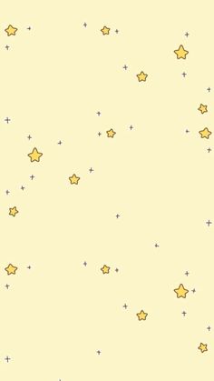 stars are flying in the sky on a yellow background