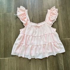 Cute Blush Pink Baby Doll Blouse Ruffled Sleeves Can Be Worn On Or Off The Shoulder Loose Fitting And Lined. Pink Babydoll Top, Pink Flowy Top, Back To School List, Preppy Baby, Cute Blush, Cute Small Dogs, Doll Blouse, Pink Babydoll, Babydoll Shirt